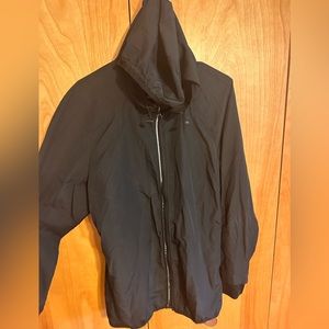 Black zip up athletic vented jacket, size XXL